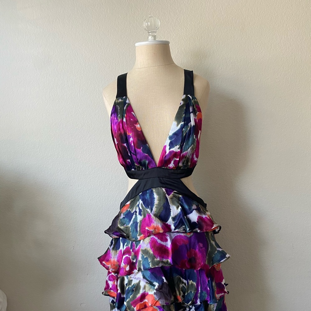 Ruffled cut out dress